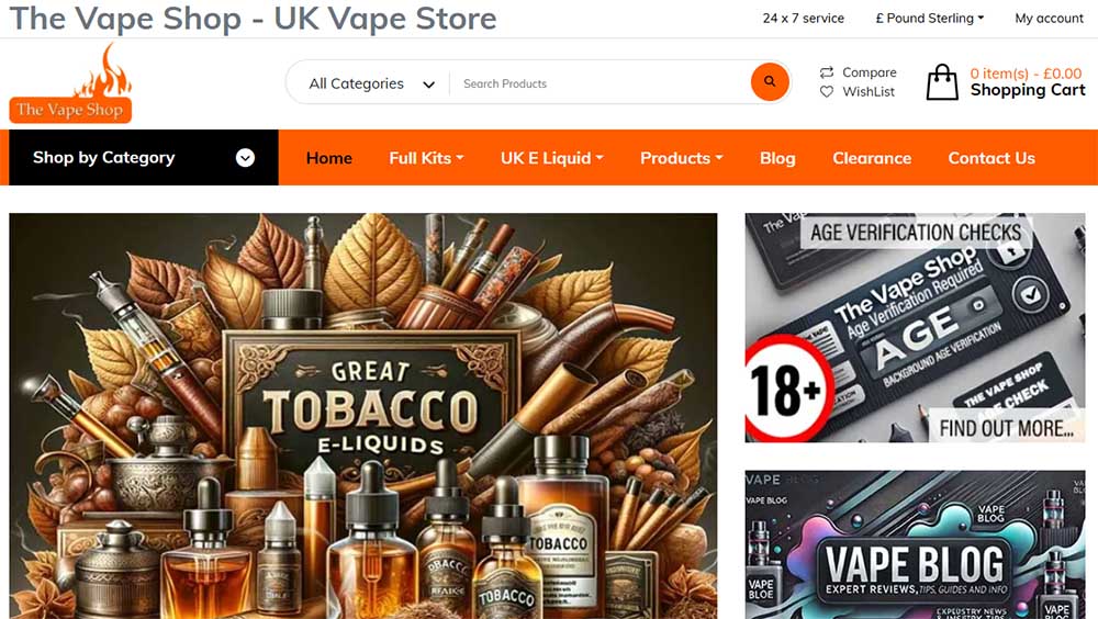 Vape Shop E-Commerce Website