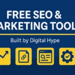 Hero image for Digital Hype’s free SEO and marketing tools, including ROI calculator, UTM builder, SERP preview and more.