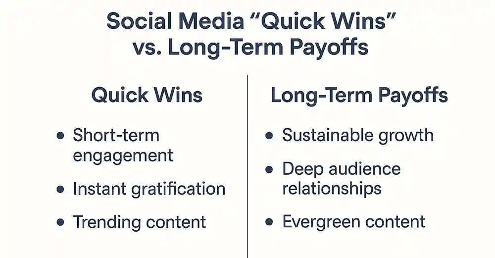 Social Media Quick Wins vs Long-Term Payoffs of Each Platform